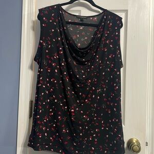 Banana Republic XL blouse top black/red